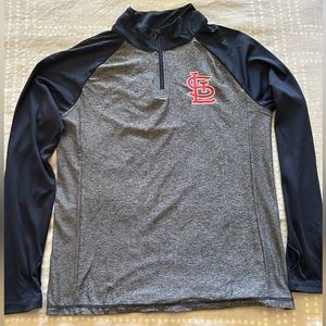 MLB St. Louis Cardinals Gray and Navy Quarter-Zip Sweater